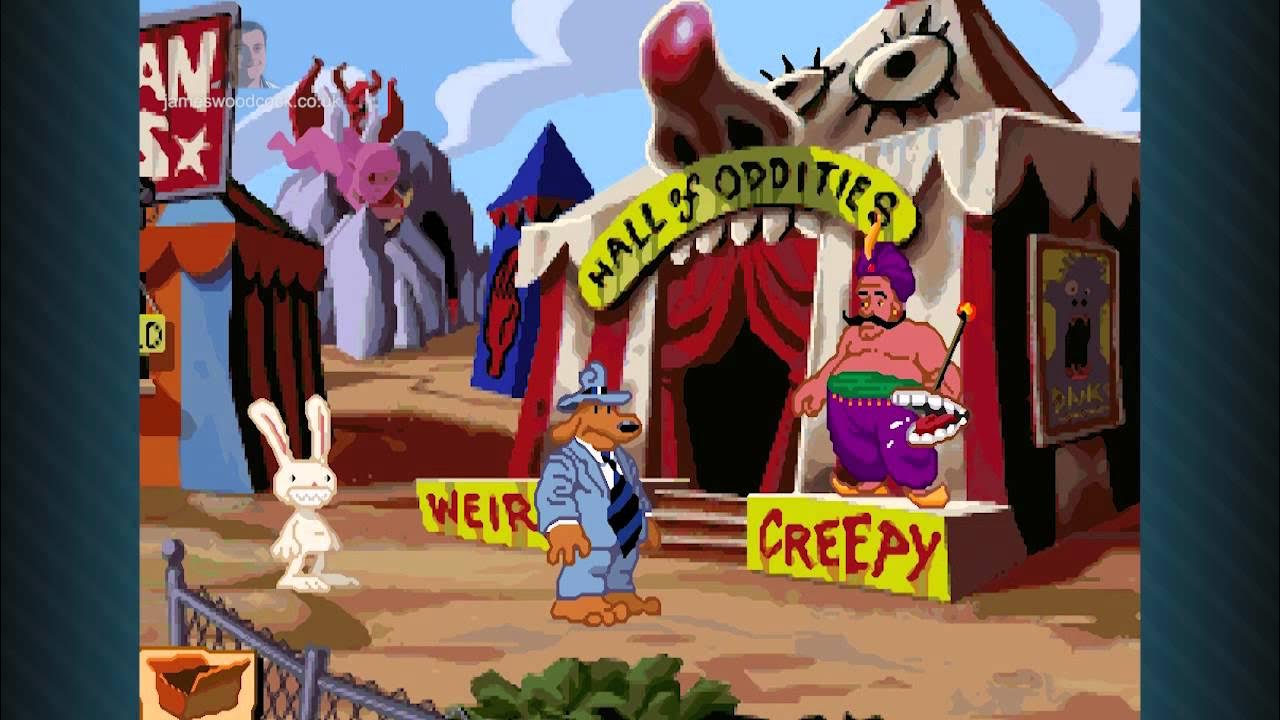A screenshot from the 1993 LucasArts game Sam & Max Hit the Road.